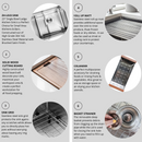 Zeek 23 x 19 Inch Undermount / Drop-in Workstation Small Kitchen Sink or Bar 16G Stainless Steel ZH-LD23 Zeek 23 x 19 Inch Undermount / Drop-in Workstation Small Kitchen Sink or Bar 16G Stainless Steel ZH-LD23