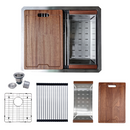 Zeek 23 x 19 Inch Undermount / Drop-in Workstation Small Kitchen Sink or Bar 16G Stainless Steel ZH-LD23 Zeek 23 x 19 Inch Undermount / Drop-in Workstation Small Kitchen Sink or Bar 16G Stainless Steel ZH-LD23