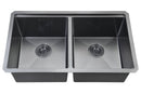 Zeek 32" Workstation Double Bowl Gunmetal Matte Black Undermount / Drop-In Kitchen Sink With Accessories PVD Nano Tech Coating ENZO ZW-B509 Zeek 32" Workstation Double Bowl Gunmetal Matte Black Undermount / Drop-In Kitchen Sink With Accessories PVD Nano Tech Coating ENZO ZW-B509