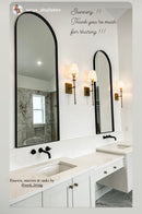 Zeek 64"x24" Black Metal Arched Wall Mirror, Thin Edge Full Length, Deep Set Mirror MB6424 Zeek 64"x24" Black Metal Arched Wall Mirror, Thin Edge Full Length, Deep Set Mirror MB6424