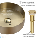 Zeek 14” Gold Round Vessel Bathroom Sink Stainless Steel PVD Nano Tech Coating ZN-G144 Zeek 14” Gold Round Vessel Bathroom Sink Stainless Steel PVD Nano Tech Coating ZN-G144