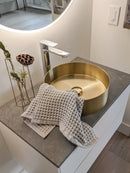 Zeek 14” Gold Round Vessel Bathroom Sink Stainless Steel PVD Nano Tech Coating ZN-G144 Zeek 14” Gold Round Vessel Bathroom Sink Stainless Steel PVD Nano Tech Coating ZN-G144