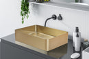Zeek 18”x13” Gold Rectangular Vessel Bathroom Sink Stainless Steel PVD Nano Tech Coating ZN-G183 Zeek 18”x13” Gold Rectangular Vessel Bathroom Sink Stainless Steel PVD Nano Tech Coating ZN-G183