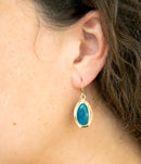 Impressions Blue Apatite Golden Drop Earrings Impressions Blue Apatite Golden Drop Earrings