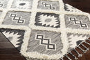 Jarales Cream/Black Tribal Tassel Wool Rug - Clearance Jarales Cream/Black Tribal Tassel Wool Rug - Clearance