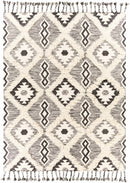 Jarales Cream/Black Tribal Tassel Wool Rug - Clearance Jarales Cream/Black Tribal Tassel Wool Rug - Clearance