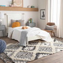 Jarales Cream/Black Tribal Tassel Wool Rug - Clearance Jarales Cream/Black Tribal Tassel Wool Rug - Clearance