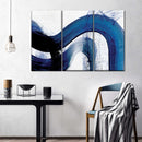 Blue Abstract Curves Wall Art Blue Abstract Curves Wall Art