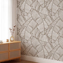 Modern Banana Leaf Line Art Wallpaper Modern Banana Leaf Line Art Wallpaper