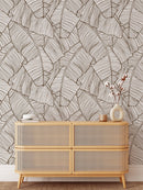 Modern Banana Leaf Line Art Wallpaper Modern Banana Leaf Line Art Wallpaper