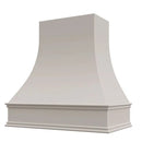 Light Grey Wood Range Hood With Curved Front and Decorative Trim - 30" 36" 42" 48" 54" and 60" Widths Available Light Grey Wood Range Hood With Curved Front and Decorative Trim - 30" 36" 42" 48" 54" and 60" Widths Available