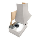 Light Grey Wood Range Hood With Angled Front and Walnut Band - 30", 36", 42", 48", 54" and 60" Widths Available Light Grey Wood Range Hood With Angled Front and Walnut Band - 30", 36", 42", 48", 54" and 60" Widths Available