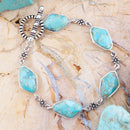 Linked Blue Turquoise and Sterling Silver Bracelet Linked Blue Turquoise and Sterling Silver Bracelet