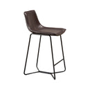 Live Edge Leather Pub Chairs, Dark Brown Live Edge Leather Pub Chairs, Dark Brown