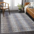 Pointblank Tan & Navy Leopard Print Area Rug Pointblank Tan & Navy Leopard Print Area Rug