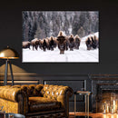 Bison Herd In Winter Wall Art Bison Herd In Winter Wall Art