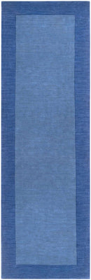Macedon Blue Bordered Wool Rug Macedon Blue Bordered Wool Rug