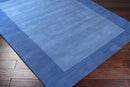 Macedon Blue Bordered Wool Rug Macedon Blue Bordered Wool Rug