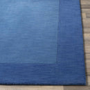 Macedon Blue Bordered Wool Rug Macedon Blue Bordered Wool Rug