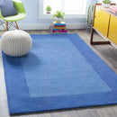 Macedon Blue Bordered Wool Rug Macedon Blue Bordered Wool Rug