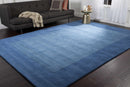 Macedon Blue Bordered Wool Rug Macedon Blue Bordered Wool Rug