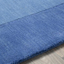 Macedon Blue Bordered Wool Rug Macedon Blue Bordered Wool Rug