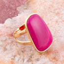 Madeleine Pink Agate Golden Ring Madeleine Pink Agate Golden Ring