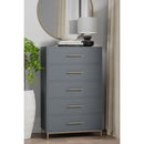 Madelyn Five Drawer Chest, Slate Gray Madelyn Five Drawer Chest, Slate Gray