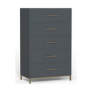 Madelyn Five Drawer Chest, Slate Gray Madelyn Five Drawer Chest, Slate Gray