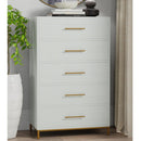 Madelyn Five Drawer Chest, White Madelyn Five Drawer Chest, White