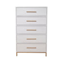 Madelyn Five Drawer Chest, White Madelyn Five Drawer Chest, White