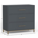 Madelyn Three Drawer Small Chest, Slate Gray Madelyn Three Drawer Small Chest, Slate Gray