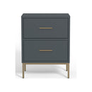 Madelyn Two Drawer Nightstand, Slate Gray Madelyn Two Drawer Nightstand, Slate Gray