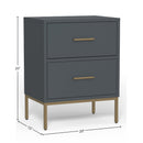 Madelyn Two Drawer Nightstand, Slate Gray Madelyn Two Drawer Nightstand, Slate Gray