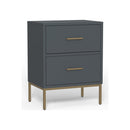 Madelyn Two Drawer Nightstand, Slate Gray Madelyn Two Drawer Nightstand, Slate Gray