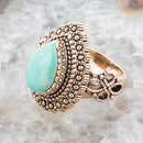 Make an Entrance Green Turquoise and Golden Bronze Ring Make an Entrance Green Turquoise and Golden Bronze Ring