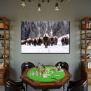 Bison Herd In Winter Wall Art Bison Herd In Winter Wall Art