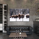 Bison Herd In Winter Wall Art Bison Herd In Winter Wall Art