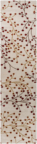 Elsu Beige&Burgandy Wool Rug Elsu Beige&Burgandy Wool Rug