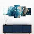 Blue White Gold Abstract Wall Art Blue White Gold Abstract Wall Art
