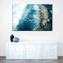 Blue White Gold Abstract Wall Art Blue White Gold Abstract Wall Art