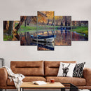 Autumn Lake Boat Wall Art Autumn Lake Boat Wall Art
