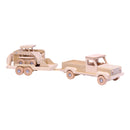 Wooden Toy Pickup Truck and Flatbed Trailer with Skidloader Set Wooden Toy Pickup Truck and Flatbed Trailer with Skidloader Set