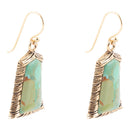 Meriette Blue Turquoise Golden Drop Earrings Meriette Blue Turquoise Golden Drop Earrings