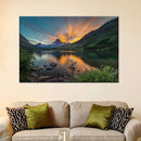 Swiftcurrent Sunset Lake Wall Art Swiftcurrent Sunset Lake Wall Art