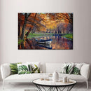 Autumn Lake Boat Wall Art Autumn Lake Boat Wall Art