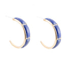 Mila Blue Lapis Hoop Golden Earrings Mila Blue Lapis Hoop Golden Earrings