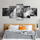 Textured White Tiger Wall Art Textured White Tiger Wall Art