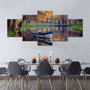 Autumn Lake Boat Wall Art Autumn Lake Boat Wall Art