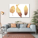 Triple Golden Leaves Wall Art Triple Golden Leaves Wall Art